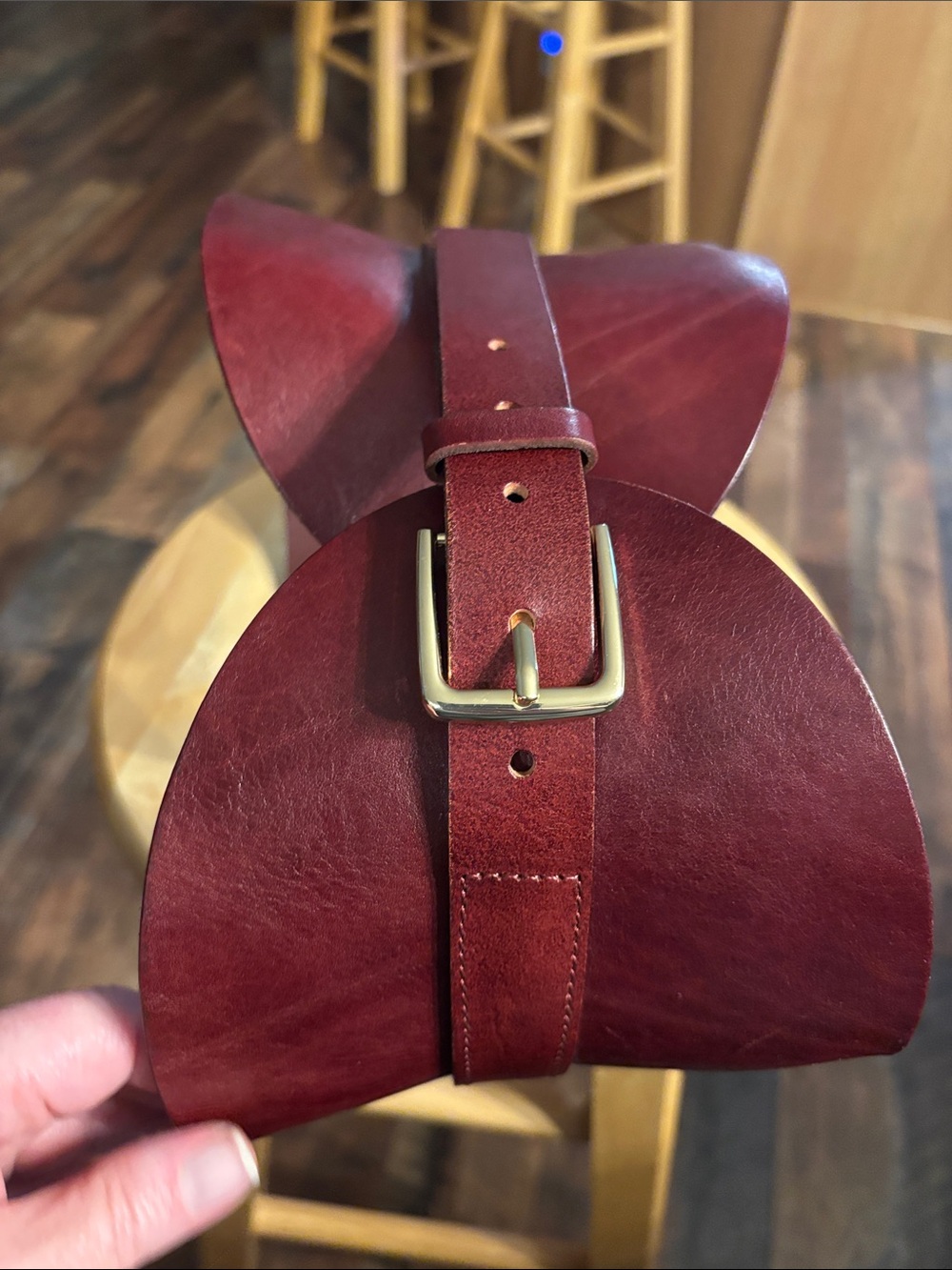 Zara Wide Burgundy Leather Corset Belt Gold Buckle Accent See Video & Photos - Picture 15 of 17